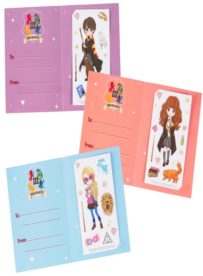 Harry Potter Valentines Day Cards with Stickers for Kids, 28 Card Pack & Envelopes - Harry, Hermione & Luna Anime Characters - School Classroom Parties for Boys & Girls 4+ - Officially Licensed - Image 3